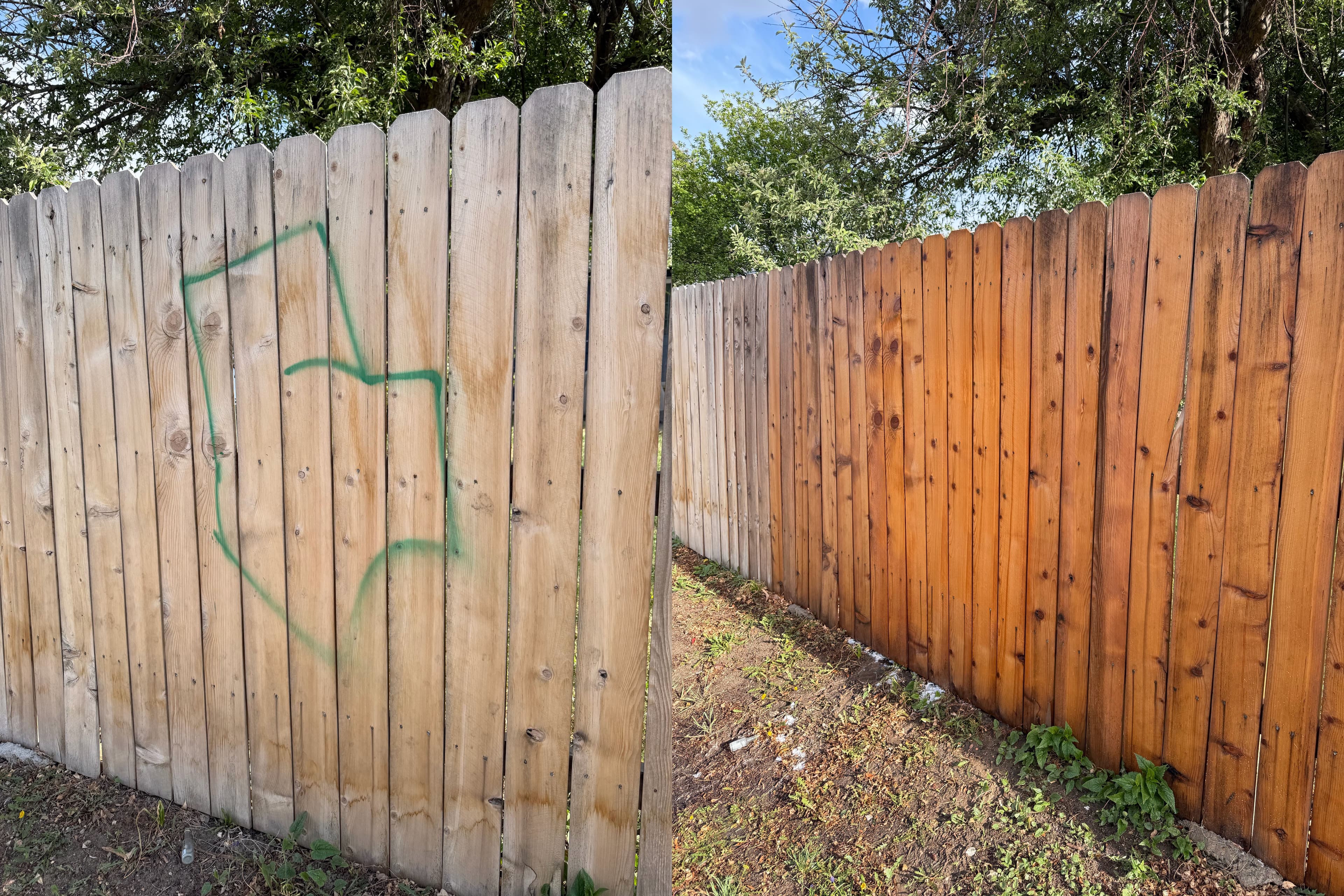 Project Graffiti Removed From a Wood Fence in Denver image